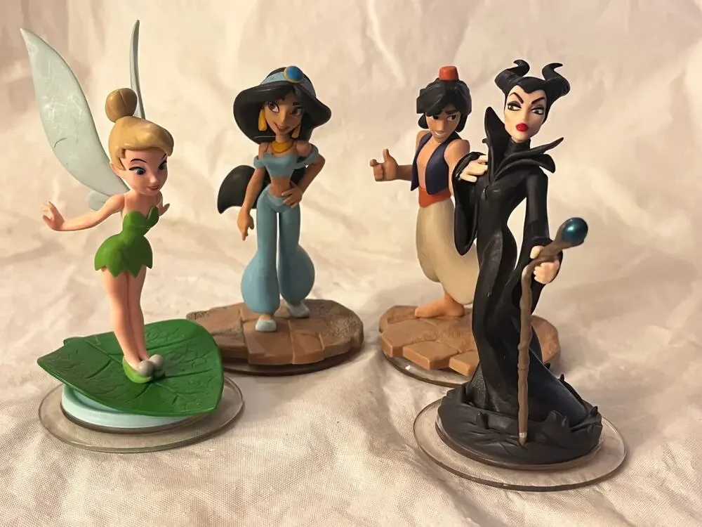 Disney Infinity 2.0 Lot of 4 - Tinker Bell, Maleficent,  Jasmine, Aladdin